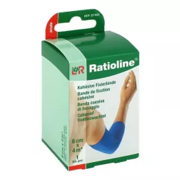 RATIOLINE akut fixeringsbandage kohesivt 8 cmx4 m blå, 1 st