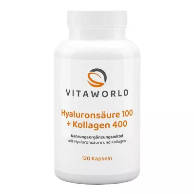 HYALURONSÄURE 100+Collagen 400 kapslar, 120 kapslar