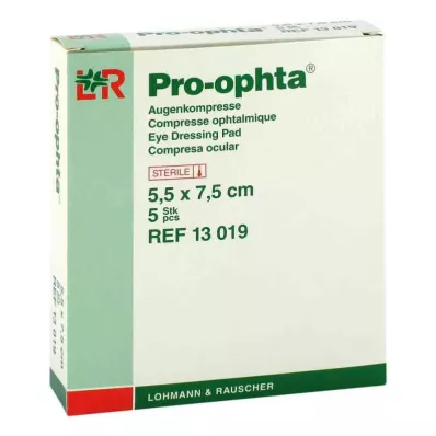 PRO-OPHTA Kompresser 5,5x7,5 cm sterila enstaka, 5 st