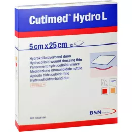 CUTIMED Hydro L Hydrokolloidförband tunt 5x25 cm, 12 st