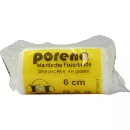 PORENA Elastiskt gasbinda 6 cm vit med cellplast, 1 st