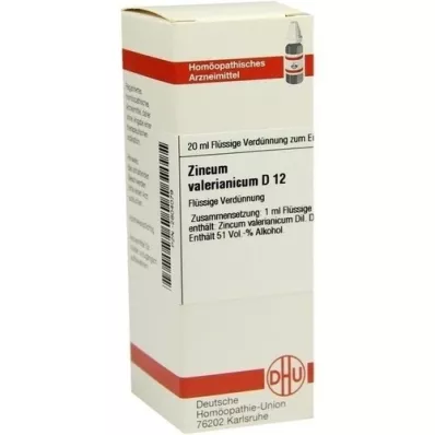 ZINCUM VALERIANICUM D 12 Utspädning, 20 ml