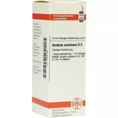 ACIDUM OXALICUM D 6 Utspädning, 20 ml