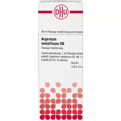ARGENTUM METALLICUM D 8 utspädning, 50 ml