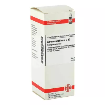 AURUM METALLICUM D 10 utspädning, 50 ml