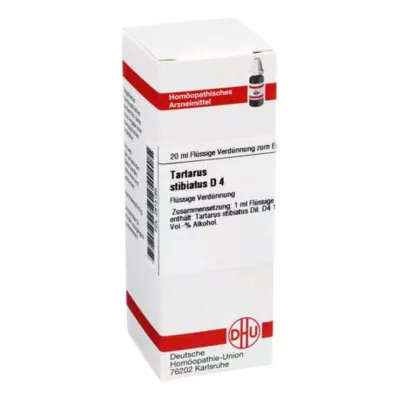 TARTARUS STIBIATUS D 4 utspädning, 20 ml TARTARUS STIBIATUS D 4 utspädning, 20 ml