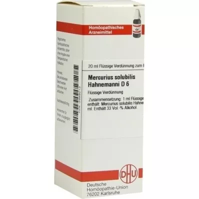MERCURIUS SOLUBILIS Hahnemanni D 6 Spädning, 20 ml