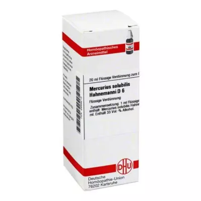 MERCURIUS SOLUBILIS Hahnemanni D 6 Spädning, 20 ml