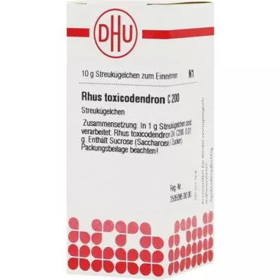 RHUS TOXICODENDRON C 200 globuli, 10 g