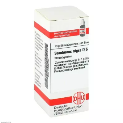 SAMBUCUS NIGRA D 6 kulor, 10 g
