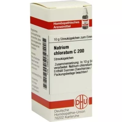 NATRIUM CHLORATUM C 200 globuli, 10 g