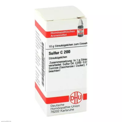 SULFUR C 200 globuli, 10 g SULFUR C 200 globuli, 10 g