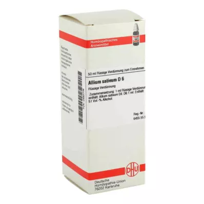 ALLIUM SATIVUM D 6 Utspädning, 50 ml ALLIUM SATIVUM D 6 Utspädning, 50 ml