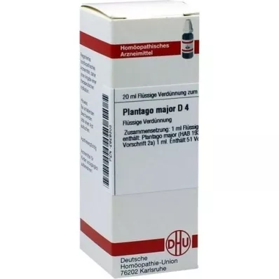 PLANTAGO MAJOR D 4 utspädning, 20 ml