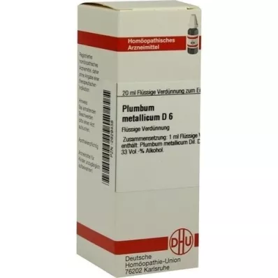 PLUMBUM METALLICUM D 6 Utspädning, 20 ml