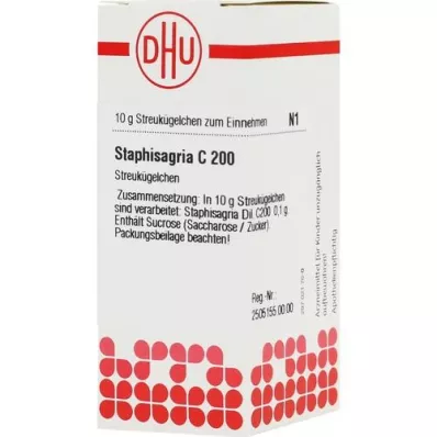 STAPHISAGRIA C 200 globuli, 10 g