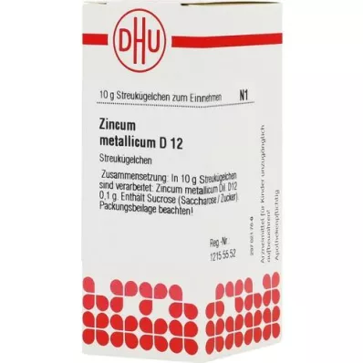 ZINCUM METALLICUM D 12 kulor, 10 g