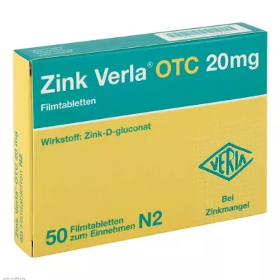 ZINK VERLA OTC 20 mg filmdragerade tabletter, 50 st ZINK VERLA OTC 20 mg filmdragerade tabletter, 50 st
