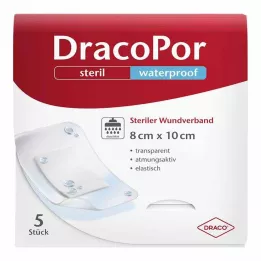 DRACOPOR vattentätt sårförband 8x10 cm sterilt, 5 st