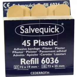 SALVEQUICK Plaster Strips vattentät Refill 6036, 45 st