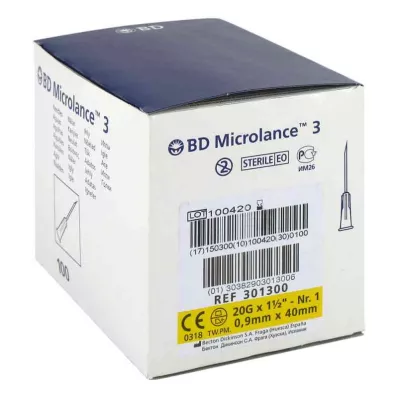 BD MICROLANCE Kanyl 20 G 1 1/2 0,9x40 mm, 100 st BD MICROLANCE Kanyl 20 G 1 1/2 0,9x40 mm, 100 st