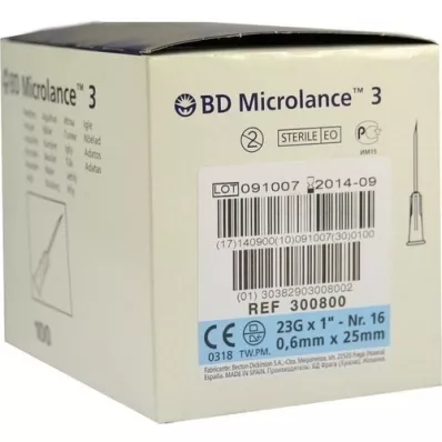 BD MICROLANCE Kanyl 23 G 1 0,6x25 mm, 100 st