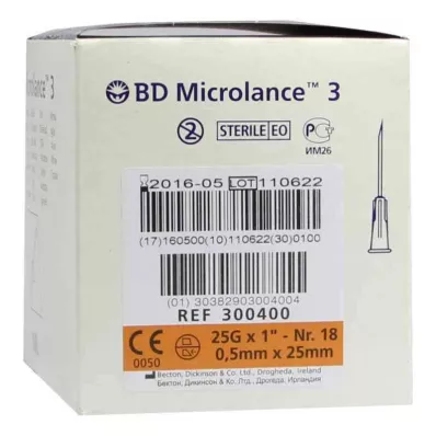 BD MICROLANCE Kanyl 25 G 1 0,5x25 mm, 100 st BD MICROLANCE Kanyl 25 G 1 0,5x25 mm, 100 st