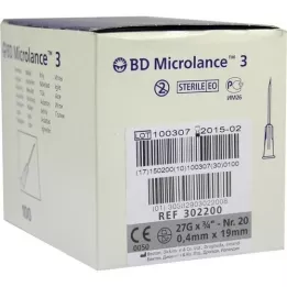 BD MICROLANCE Kanyl 27 G 3/4 0,4x19 mm, 100 st