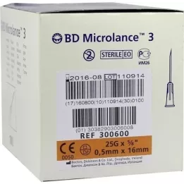 BD MICROLANCE Kanyl 25 G 5/8 0,5x16 mm, 100 st