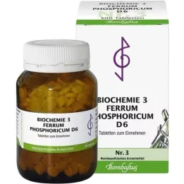 BIOCHEMIE 3 Ferrum phosphoricum D 6 tabletter, 500 st