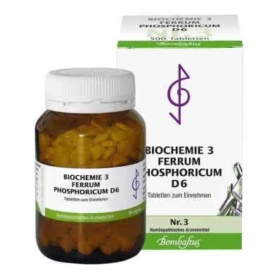 BIOCHEMIE 3 Ferrum phosphoricum D 6 tabletter, 500 st BIOCHEMIE 3 Ferrum phosphoricum D 6 tabletter, 500 st