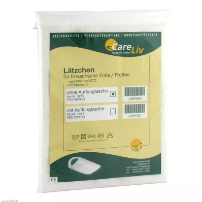 LÄTZCHEN Förlängd folie/towelling vit med kardborreband, 1 st