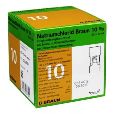 Natriumklorid 10 % Braun Mpc infusionslösningskoncentrat, 20x10 ml