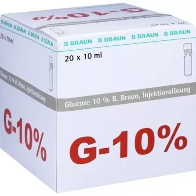 GLUCOSE 10% B.Braun Mini Plasco connect Inj. lösning, 20X10 ml