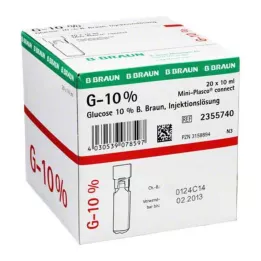 GLUCOSE 10% B.Braun Mini Plasco connect Inj. lösning, 20X10 ml