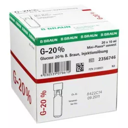 GLUCOSE 20% B.Braun Mini Plasco connect Inj. lösning, 20X10 ml