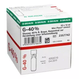 GLUCOSE 40% B.Braun Mini Plasco anslut Inf.-L.-K., 20X10 ml