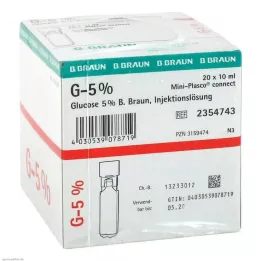 GLUCOSE 5% B.Braun Mini Plasco connect Inj. lösning, 20X10 ml