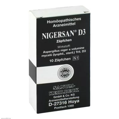 NIGERSAN D 3 Suppositorier, 10 st