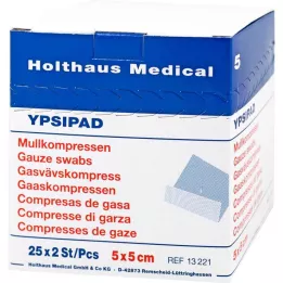 MULLKOMPRESSEN Ypsipad 5x5 cm steril 8x, 25X2 st