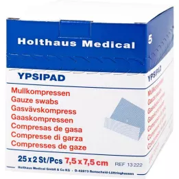 MULLKOMPRESSEN Ypsipad 7,5x7,5 cm steril 8x, 25X2 st
