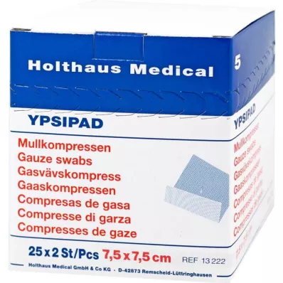 MULLKOMPRESSEN Ypsipad 7,5x7,5 cm steril 8x, 25X2 st