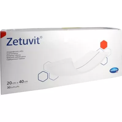 ZETUVIT Absorberande kompresser, icke-sterila 20x40 cm, 30 st