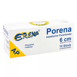 PORENA Elastiskt gasbinda 6 cm vit utan cellplast, 10 st