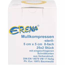 ERENA Gasvävskompress, 5x5 cm, steril, 8x25X2 st