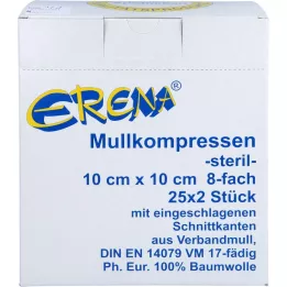ERENA Gasvävskompress 10x10 cm steril 8x, 25X2 st