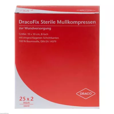DRACOFIX PEEL Kompresser 10x10 cm sterila 8x, 25X2 st DRACOFIX PEEL Kompresser 10x10 cm sterila 8x, 25X2 st