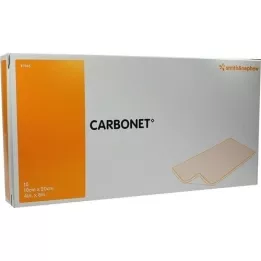 CARBONET 10x20 cm luktabsorberande sårförband med aktivt kol, 10 st