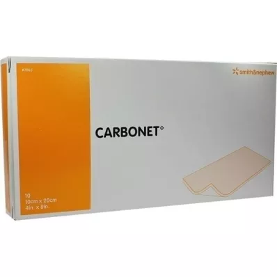 CARBONET 10x20 cm luktabsorberande sårförband med aktivt kol, 10 st