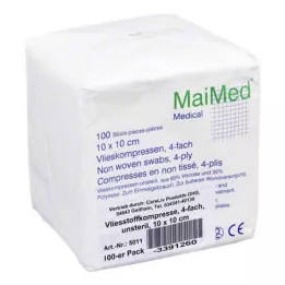 VLIESSTOFF-KOMPRESSEN icke-steril 10x10 cm 4-faldig, 100 st